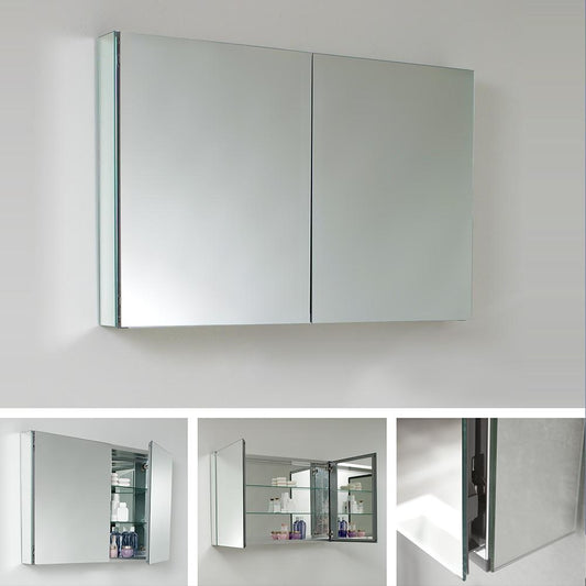 Fresca 40" Wide x 26" Tall Bathroom Medicine Cabinet w/ Mirrors - Luxe Bathroom Vanities