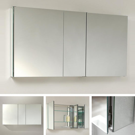 Fresca 50" Wide x 26" Tall Bathroom Medicine Cabinet w/ Mirrors - Luxe Bathroom Vanities