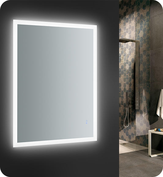 Fresca Angelo 48" Wide x 36" Tall Bathroom Mirror w/ Halo Style LED Lighting and Defogger - Luxe Bathroom Vanities Luxury Bathroom Fixtures Bathroom Furniture