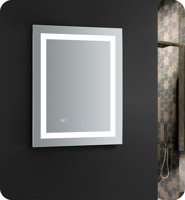 Fresca Santo 24" Wide x 30" Tall Bathroom Mirror w/ LED Lighting and Defogger - Luxe Bathroom Vanities Luxury Bathroom Fixtures Bathroom Furniture