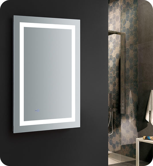 Fresca Santo 24" Wide x 36" Tall Bathroom Mirror w/ LED Lighting and Defogger - Luxe Bathroom Vanities Luxury Bathroom Fixtures Bathroom Furniture