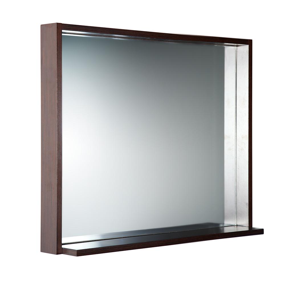 Fresca Allier 36" Wenge Mirror with Shelf - Luxe Bathroom Vanities