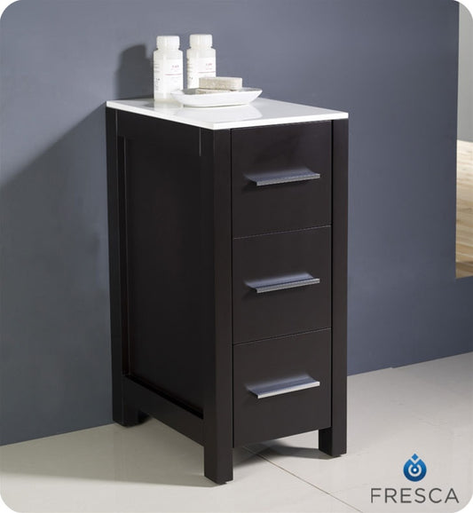 Fresca Torino 12" Bathroom Linen Side Cabinet - Luxe Bathroom Vanities Luxury Bathroom Fixtures Bathroom Furniture