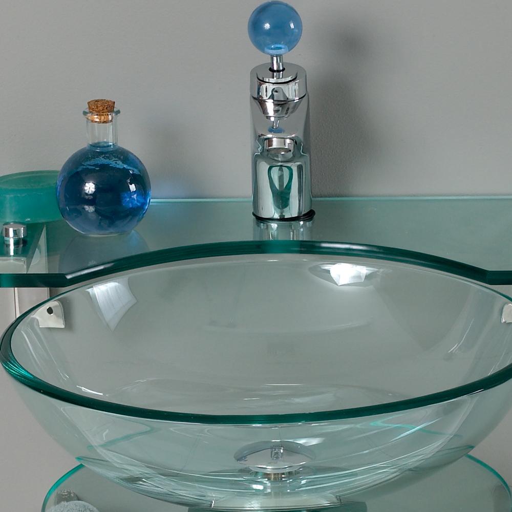 Fresca Ovale 24" Modern Glass Bathroom Vanity w/ Frosted Edge Mirror - Luxe Bathroom Vanities