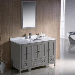Fresca Oxford 48" Gray Traditional Bathroom Vanity - Luxe Bathroom Vanities