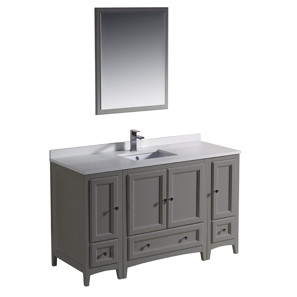 Fresca Oxford 54" Gray Traditional Bathroom Vanity - Luxe Bathroom Vanities