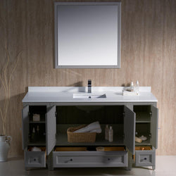 Fresca Oxford 60" Gray Traditional Bathroom Vanity - Luxe Bathroom Vanities