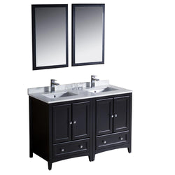 Fresca Oxford 48" Espresso Traditional Double Sink Bathroom Vanity - Luxe Bathroom Vanities