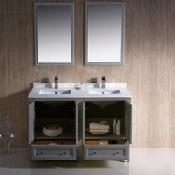 Fresca Oxford 48" Gray Traditional Double Sink Bathroom Vanity - Luxe Bathroom Vanities