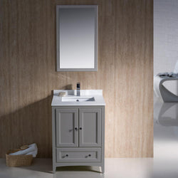 Fresca Oxford 24" Gray Traditional Bathroom Vanity - Luxe Bathroom Vanities