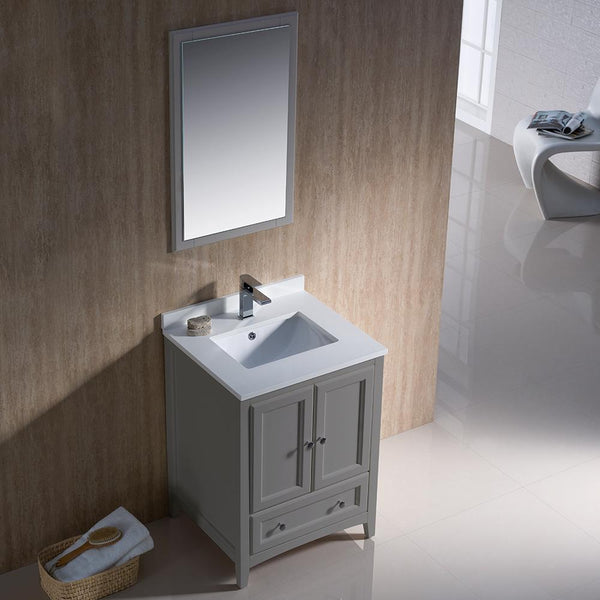 Fresca Oxford 24" Gray Traditional Bathroom Vanity - Luxe Bathroom Vanities