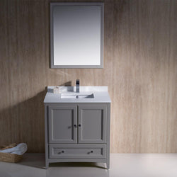Fresca Oxford 30" Gray Traditional Bathroom Vanity - Luxe Bathroom Vanities