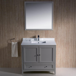 Fresca Oxford 36" Gray Traditional Bathroom Vanity - Luxe Bathroom Vanities