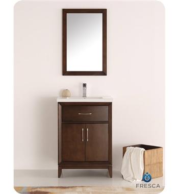 Fresca Cambridge 24" Antique Coffee Traditional Bathroom Vanity w/ Mirror - Luxe Bathroom Vanities