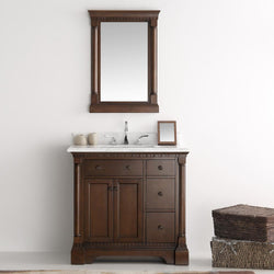 Fresca Kingston 37" Antique Coffee Traditional Bathroom Vanity w/ Mirror - Luxe Bathroom Vanities
