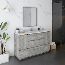 Fresca Formosa 54" Floor Standing Modern Bathroom Vanity w/ Mirror - Luxe Bathroom Vanities