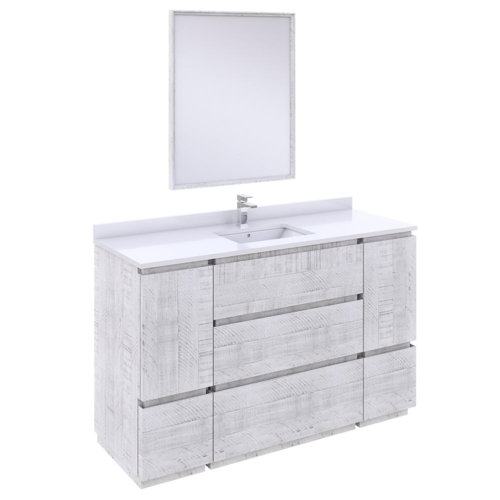 Fresca Formosa 54" Floor Standing Modern Bathroom Vanity w/ Mirror - Luxe Bathroom Vanities