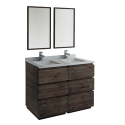 Fresca Formosa 48" Floor Standing Double Sink Modern Bathroom Vanity w/ Mirrors - Luxe Bathroom Vanities