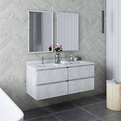 Fresca Formosa 48" Wall Hung Double Sink Modern Bathroom Vanity w/ Mirrors - Luxe Bathroom Vanities