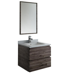 Fresca Formosa 24" Wall Hung Modern Bathroom Vanity w/ Mirror - Luxe Bathroom Vanities