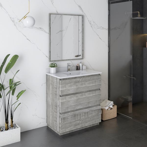 Fresca Formosa 30" Floor Standing Modern Bathroom Vanity w/ Mirror - Luxe Bathroom Vanities
