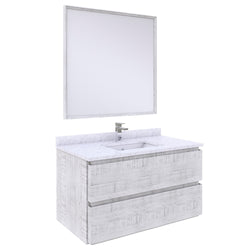 Fresca Formosa 36" Wall Hung Modern Bathroom Vanity w/ Mirror - Luxe Bathroom Vanities