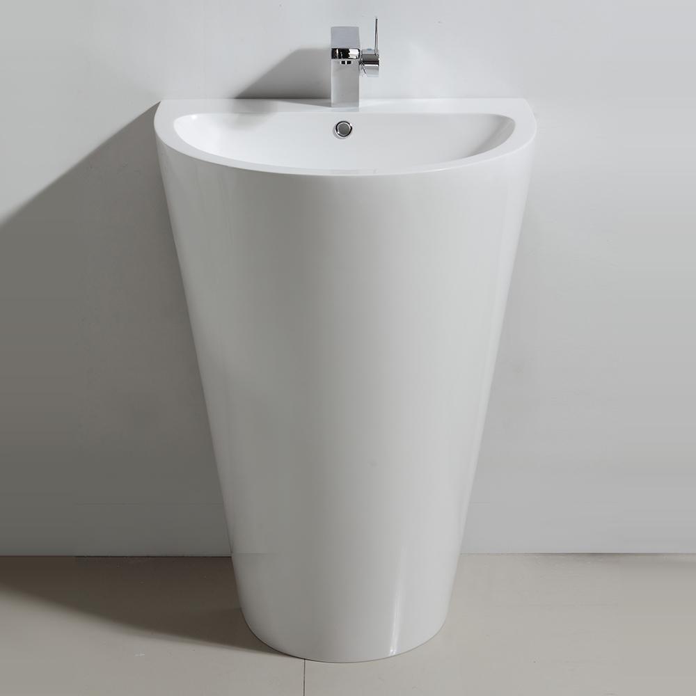 Fresca Parma 24" White Pedestal Sink w/ Medicine Cabinet - Modern Bathroom Vanity - Luxe Bathroom Vanities