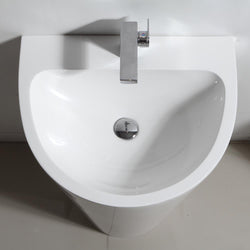 Fresca Parma 24" White Pedestal Sink w/ Medicine Cabinet - Modern Bathroom Vanity - Luxe Bathroom Vanities