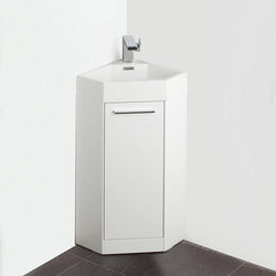Fresca Coda 14" White Modern Corner Bathroom Vanity - Luxe Bathroom Vanities