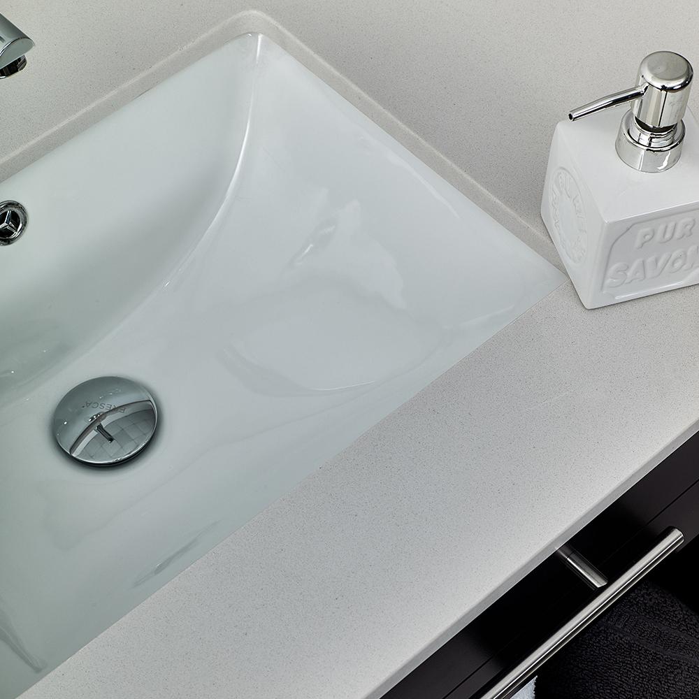 Fresca Lucera 30" Espresso Wall Hung Undermount Sink Modern Bathroom Vanity w/ Medicine Cabinet - Luxe Bathroom Vanities
