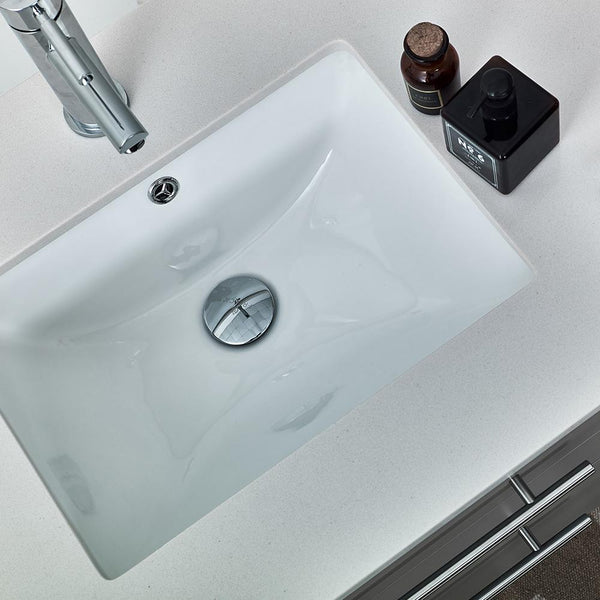 Fresca Lucera 30" Gray Wall Hung Undermount Sink Modern Bathroom Vanity w/ Medicine Cabinet - Luxe Bathroom Vanities