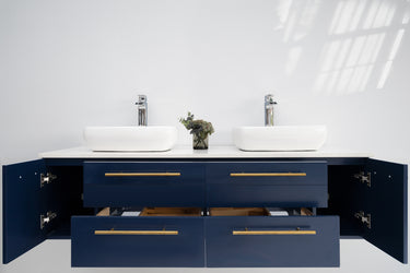 Fresca Lucera 72" Wall Hung Double Vessel Sink Modern Bathroom Vanity w/ Medicine Cabinets - Luxe Bathroom Vanities