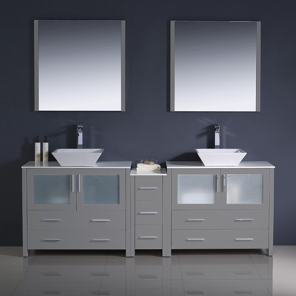 20 Bathroom Vanity Stand Cabinet with White Ceramic Vessel Sink Set