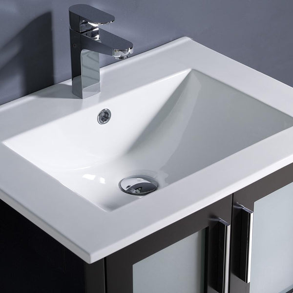 Fresca Torino 24" Espresso Modern Bathroom Vanity w/ Integrated Sink - Luxe Bathroom Vanities