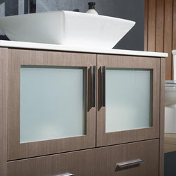 Fresca Torino 36" Gray Oak Modern Bathroom Vanity w/ Vessel Sink - Luxe Bathroom Vanities