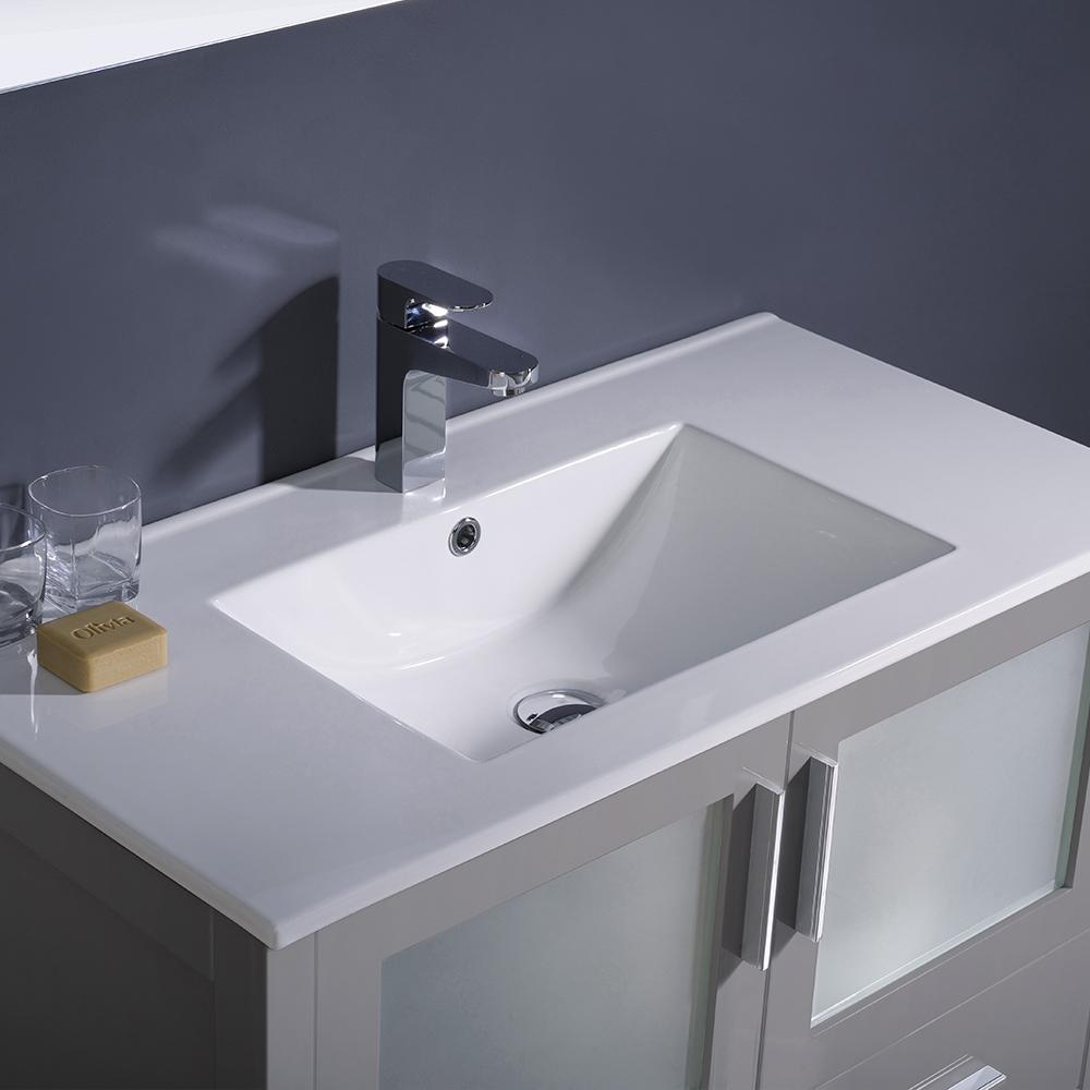 Fresca Torino 36" Gray Modern Bathroom Vanity w/ Integrated Sink - Luxe Bathroom Vanities