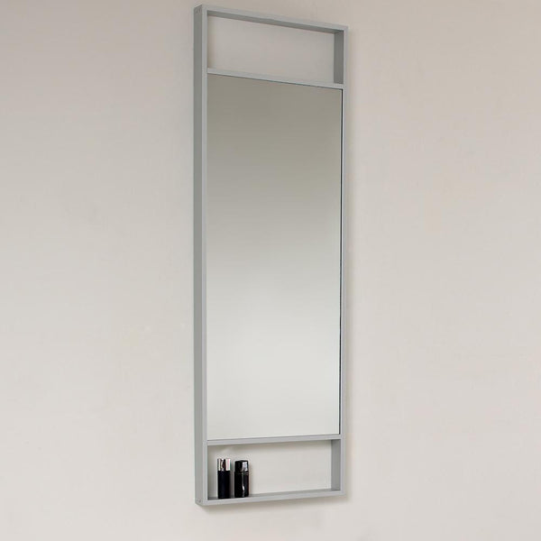 Fresca Pulito 16" Small White Modern Bathroom Vanity w/ Tall Mirror - Luxe Bathroom Vanities