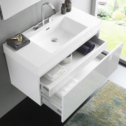 Fresca Mezzo 39" White Modern Bathroom Vanity w/ Medicine Cabinet - Luxe Bathroom Vanities