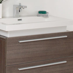 Fresca Medio 32" Gray Oak Modern Bathroom Vanity w/ Medicine Cabinet - Luxe Bathroom Vanities