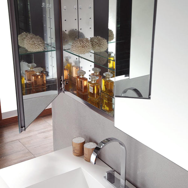 Fresca Vista 36" White Modern Bathroom Vanity w/ Medicine Cabinet - Luxe Bathroom Vanities