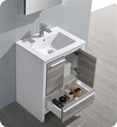 Fresca Allier Rio 24" Ash Gray Modern Bathroom Vanity w/ Medicine Cabinet - Luxe Bathroom Vanities