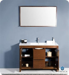 Fresca Allier 48" Wenge Brown Modern Bathroom Vanity w/ Mirror - Luxe Bathroom Vanities