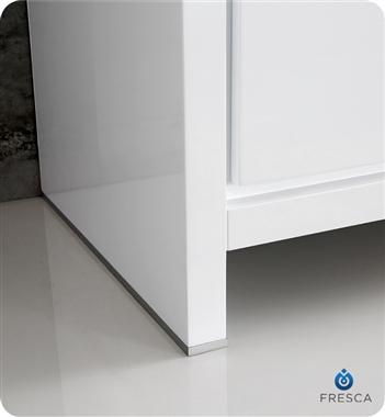 Fresca Allier 48" White Modern Double Sink Bathroom Vanity w/ Mirror - Luxe Bathroom Vanities
