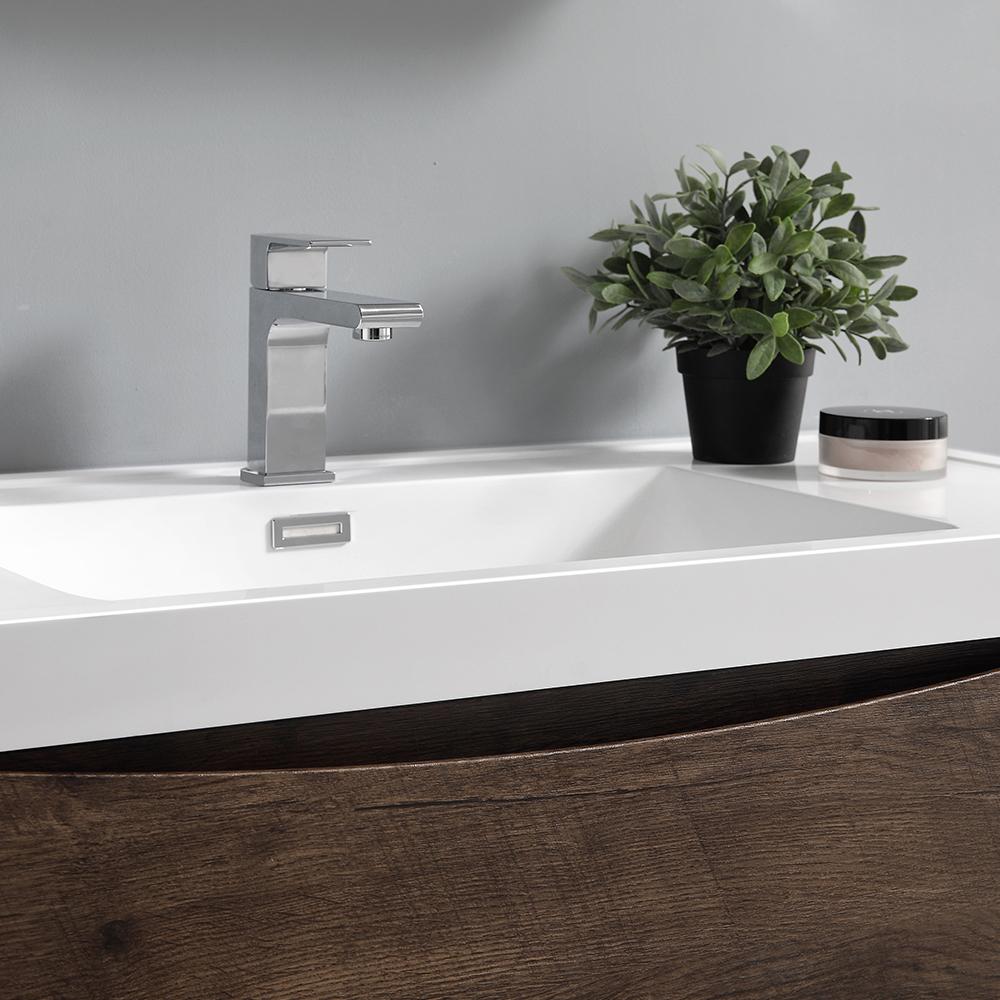 Fresca Tuscany 48" Rosewood Wall Hung Double Sink Modern Bathroom Vanity w/ Medicine Cabinet - Luxe Bathroom Vanities