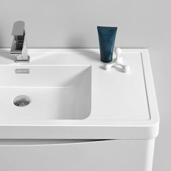 Fresca Tuscany 48" Glossy White Wall Hung Double Sink Modern Bathroom Vanity w/ Medicine Cabinet - Luxe Bathroom Vanities