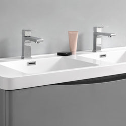 Fresca Tuscany 48" Glossy Gray Free Standing Double Sink Modern Bathroom Vanity w/ Medicine Cabinet - Luxe Bathroom Vanities