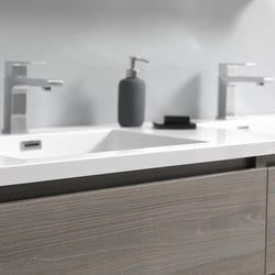 Fresca Lazzaro 60" Gray Wood Free Standing Double Sink Modern Bathroom Vanity w/ Medicine Cabinet - Luxe Bathroom Vanities