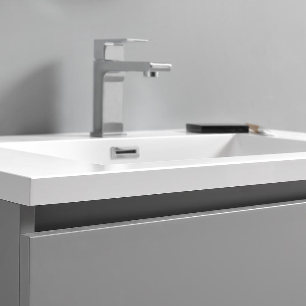 Fresca Lazzaro 30" Gray Free Standing Modern Bathroom Vanity w/ Medicine Cabinet - Luxe Bathroom Vanities