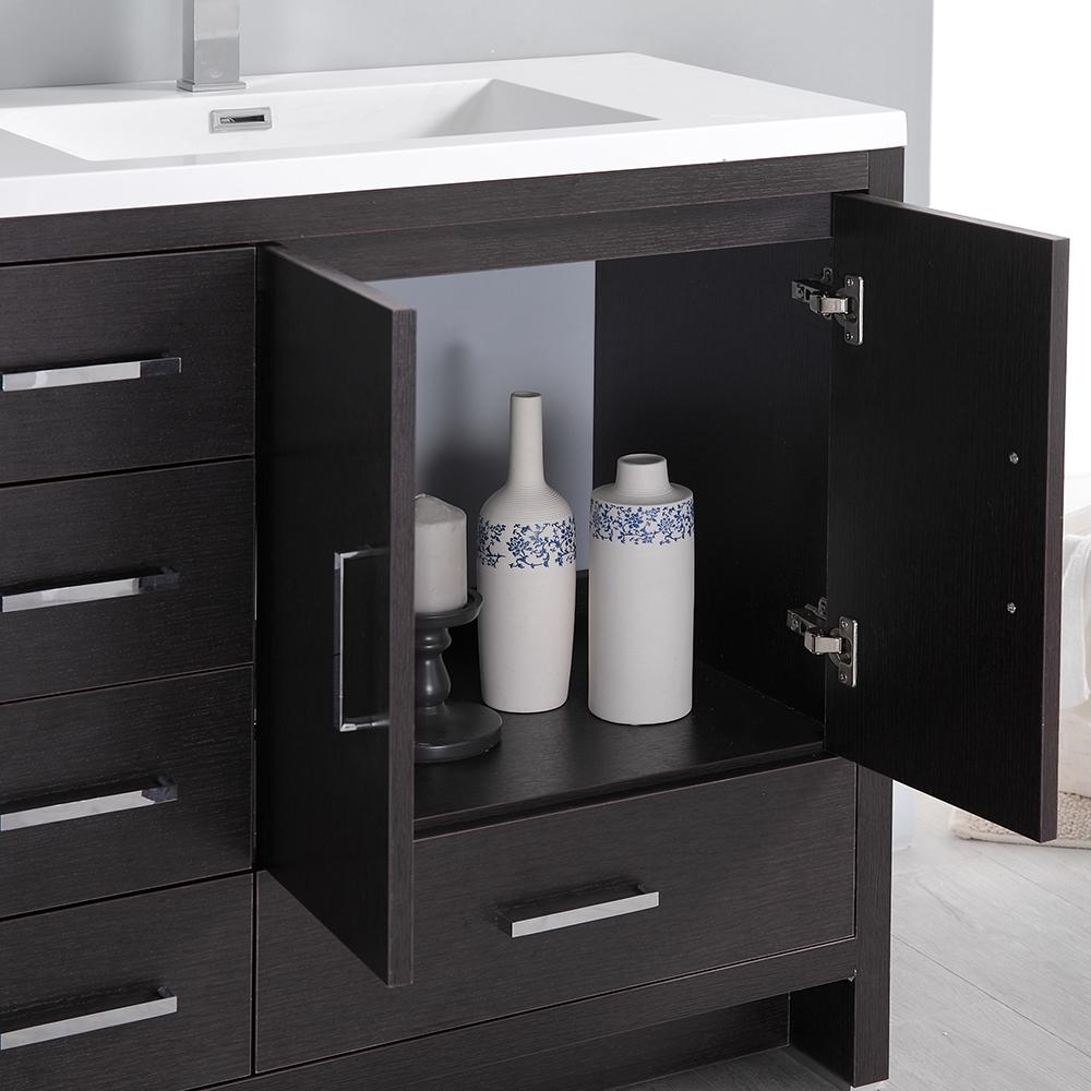 Fresca Imperia 36" Dark Gray Oak Free Standing Modern Bathroom Vanity w/ Medicine Cabinet- Left Version - Luxe Bathroom Vanities