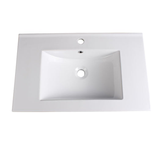 Fresca Torino 30" White Integrated Sink / Countertop - Luxe Bathroom Vanities